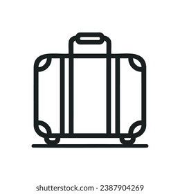 travel suitcase linear icon isolated. Vector illustration