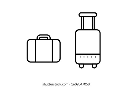 Travel Suitcase, luggage, baggage icon illustration. Vector icon of travel luggage.