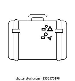 Travel suitcase luggage symbol in black and white
