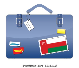Travel Suitcase Oman flag