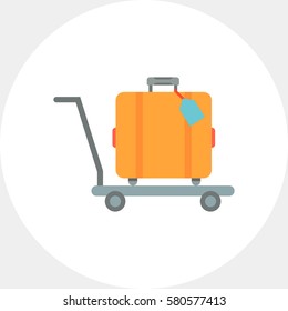 Travel suitcase on cart