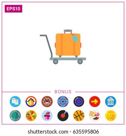 Travel suitcase on cart