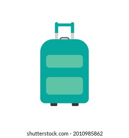 Maleta de viaje en icono plano de Ruedas