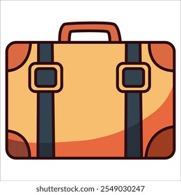 Travel suitcase on white background