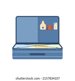 travel suitcase open isolated icon