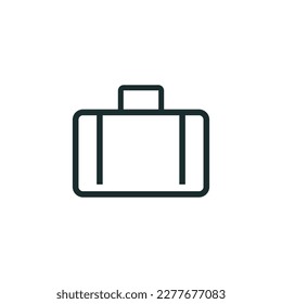 Icono de vector de contorno de maleta de viaje. Bolsa y equipajes lineales, diseño simple de la ilustración del equipaje. Vacaciones de verano. Icono para web, banner, tarjeta, marca, logotipo.