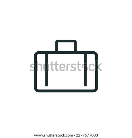Travel Suitcase Outline Vector Icon. Linear Bag and Luggage, Baggage Simple Illustration Design. Summer vacation. Icon for web, banner, card, branding, logo.