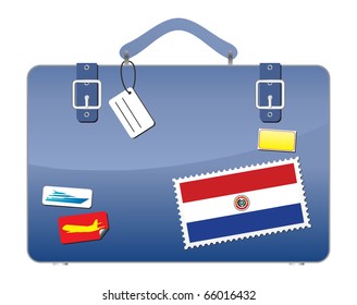 Travel Suitcase Paraguay flag