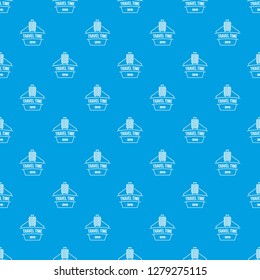 Travel suitcase pattern vector seamless blue repeat for any use