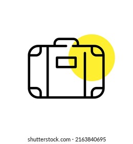 Maleta de viaje. Icono de línea de dibujo de píxeles perfecto, modificable