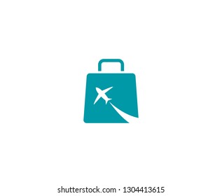 Travel suitcase plane logo 