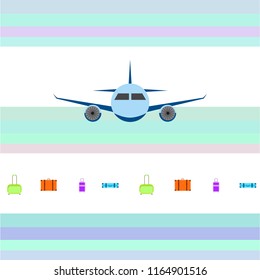 travel suitcase plane vector background