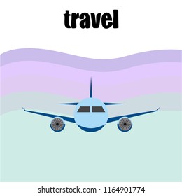 travel suitcase plane vector background