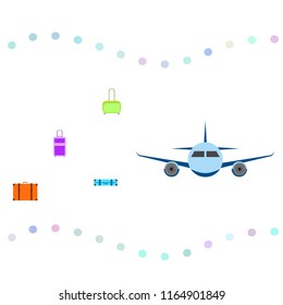 travel suitcase plane vector background