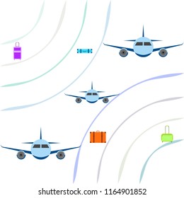 travel suitcase plane vector background