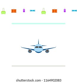 travel suitcase plane vector background