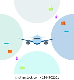 travel suitcase plane vector background