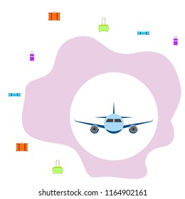 travel suitcase plane vector background