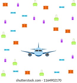 travel suitcase plane vector background