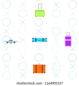 travel suitcase plane vector background