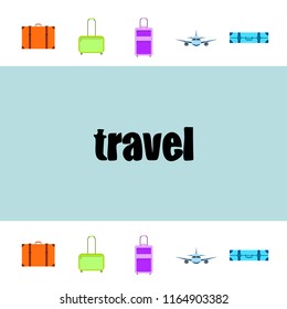 travel suitcase plane vector background