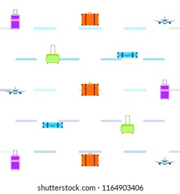 travel suitcase plane vector background
