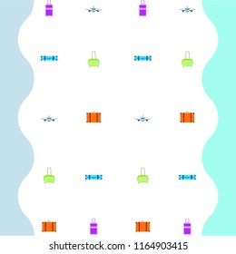 travel suitcase plane vector background