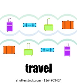 travel suitcase plane vector background