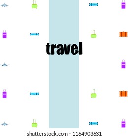travel suitcase plane vector background