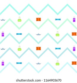 travel suitcase plane vector background