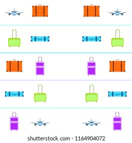 travel suitcase plane vector background