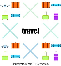 travel suitcase plane vector background