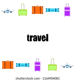 travel suitcase plane vector background