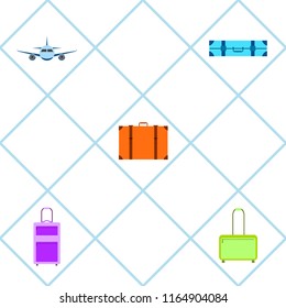 travel suitcase plane vector background