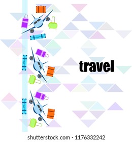 travel suitcase plane vector background