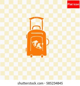 Travel suitcase and skates  icon Vector design.