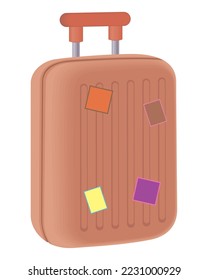 travel suitcase with stickers icon