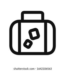 Travel suitcase thick line vector icon. Baggage linear illustration isolated on white background