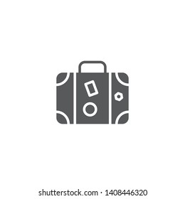 Travel suitcase vector icon concept, isolated on white background