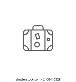 Travel suitcase vector icon concept, isolated on white background