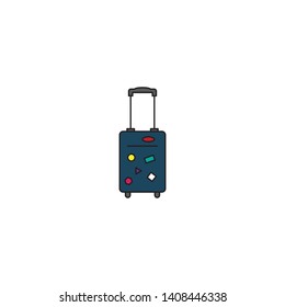 Travel suitcase vector icon concept, isolated on white background