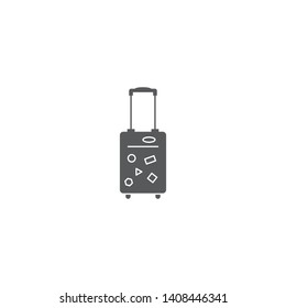 Travel suitcase vector icon concept, isolated on white background
