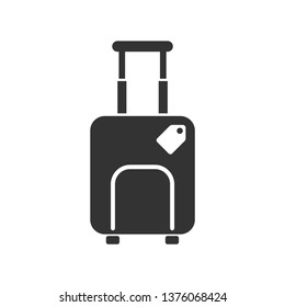 travel suitcase vector icon isolated on white background. travel and tourism concept. travel bag flat icon for web and ui design