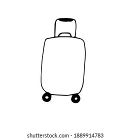 Travel suitcase, vector illustration, hand drawing sketch