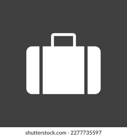 Icono de inversión del vector de maleta de viaje. Bolso o Equipaje, Equipaje Diseño de Ilustración Simple. Vacaciones de verano. Icono para web, banner, tarjeta, marca, logotipo.