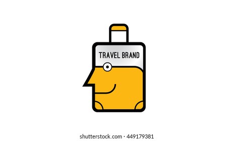 Travel suitcase vector logo template. Lets go travel. 