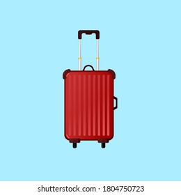 travel suitcase vector with red color, additional image include layer by layer