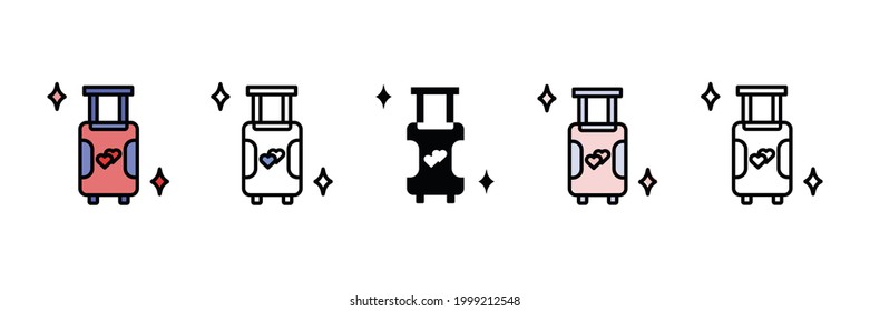 travel suitcase vector type icon