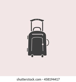 Travel suitcase web icon. Isolated illustration
