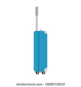 travel suitcase with wheels on white background vector illustration design
